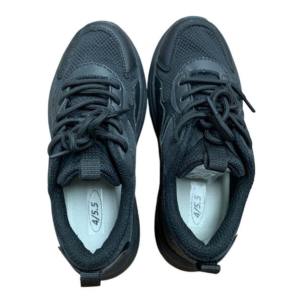 Treesky Womens Size 5.5 Black Mesh Lace Up Non Slip Atheltic Work Sneaker Shoes - Picture 3 of 4